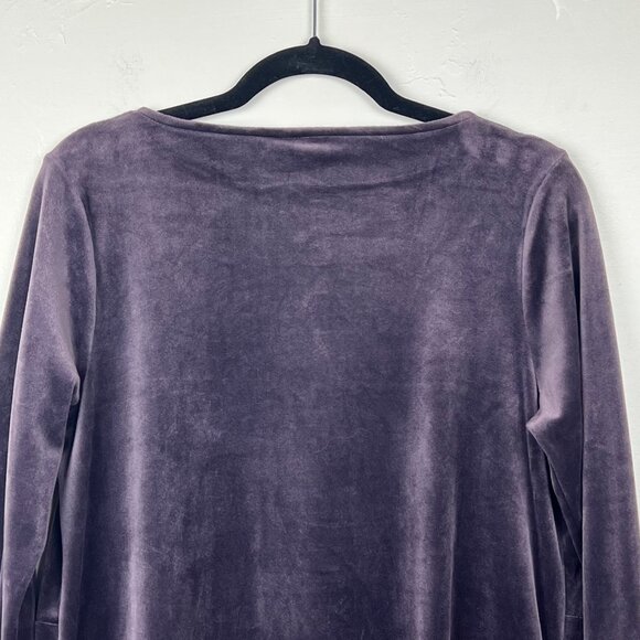 Pure Jill Women's Purple Velour Stretch Long Sleeve Top Size Small Petite - Picture 6 of 7